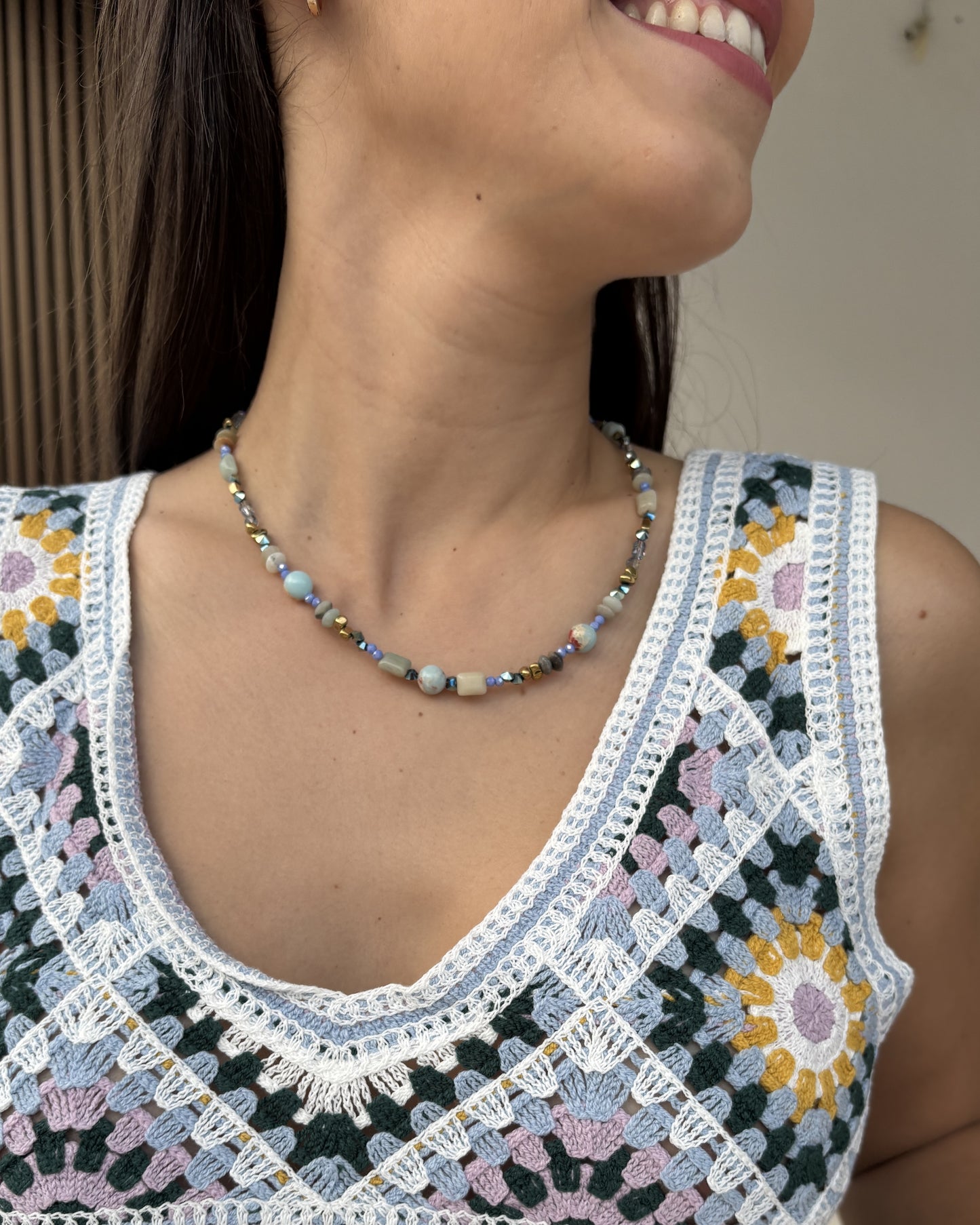 Collar piedras azules