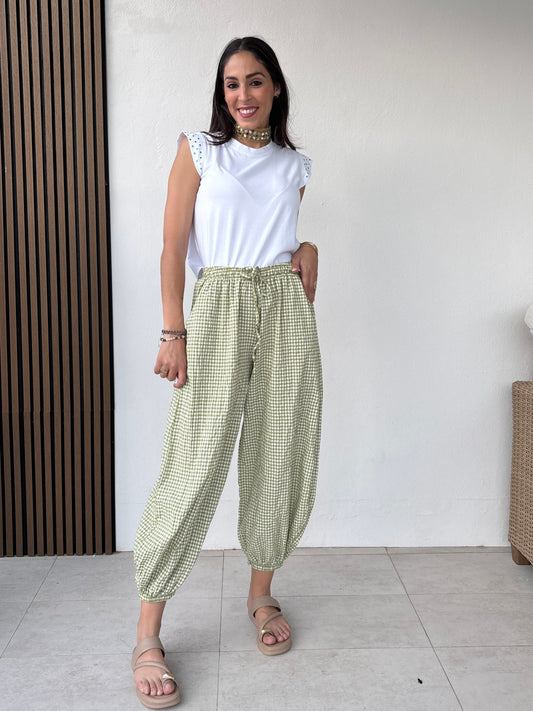 Pantalón Bomchacho Vichy verde