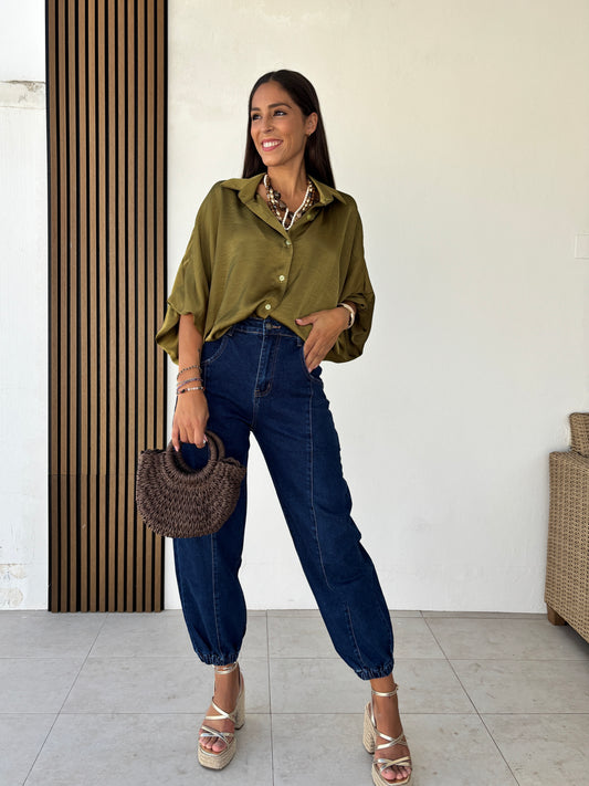 Pantalón Bombacho denim