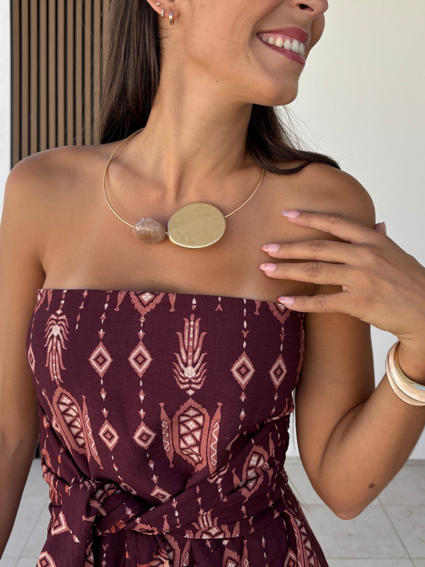 Collar doble piedra
