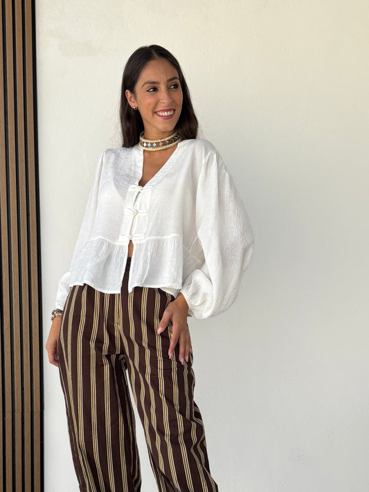 Camisa Elisa blanco roto