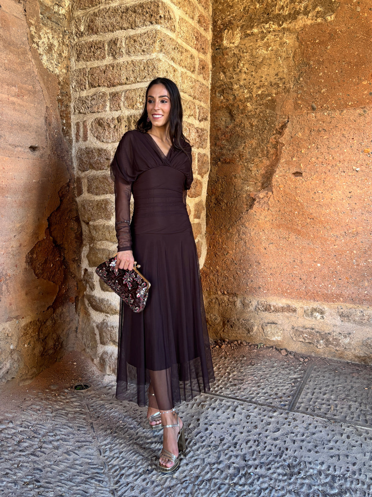 Vestido Marcius marrón