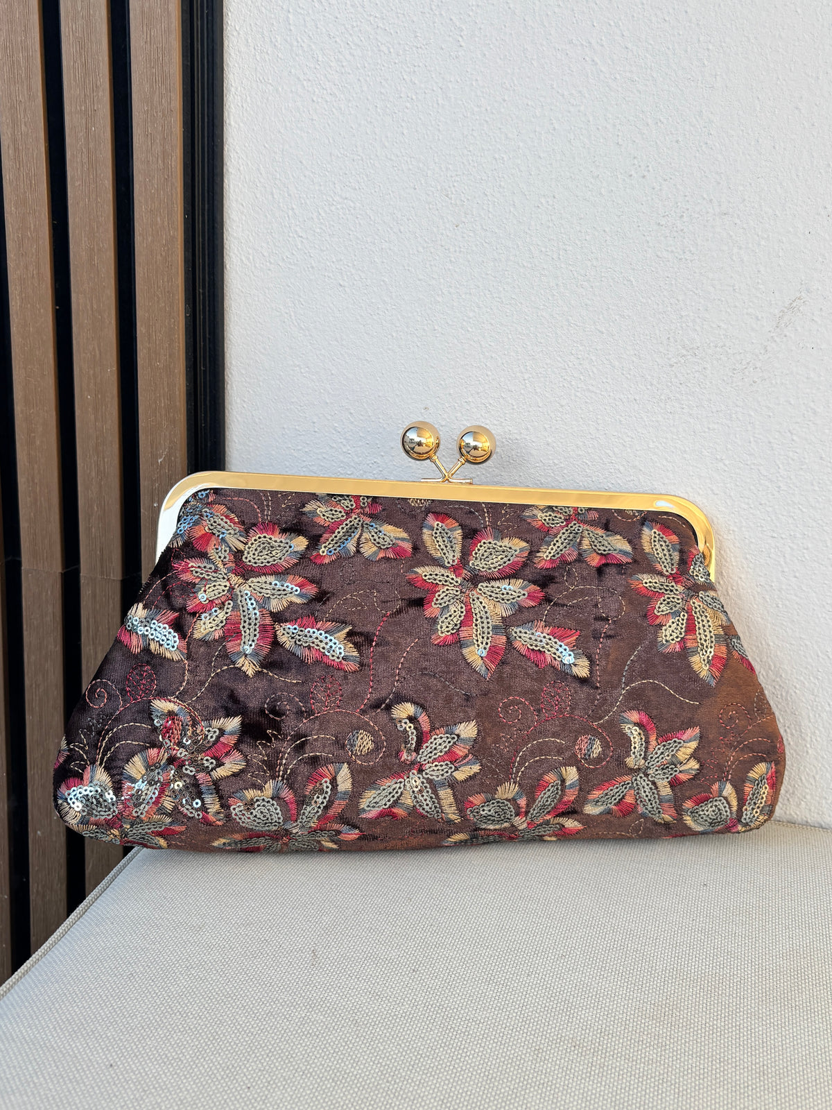 Cartera Flores lentejuelas
