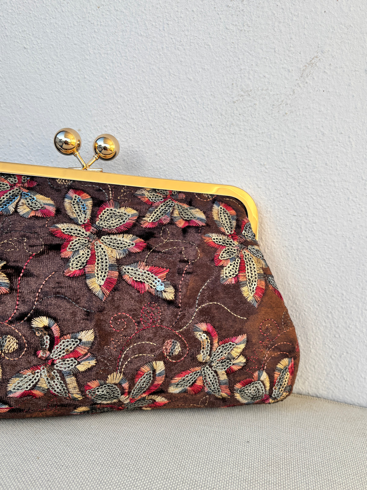 Cartera Flores lentejuelas