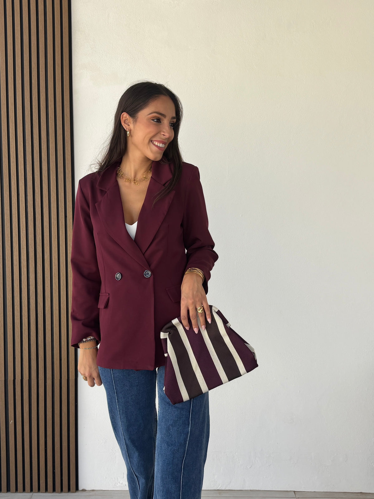 Blazer Sara burdeos