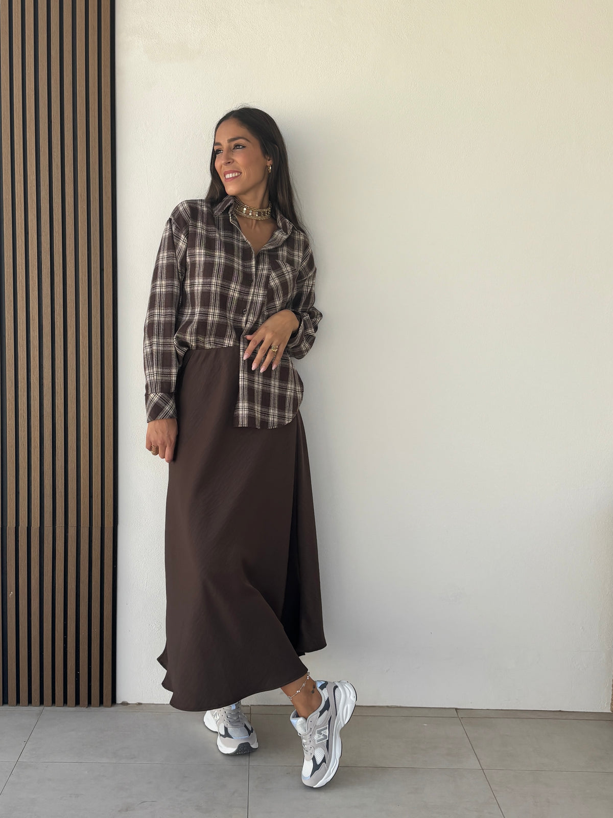 Falda Napolis marróns