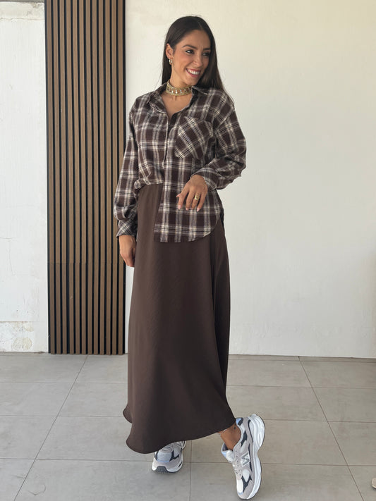 Camisa cuadros marrón