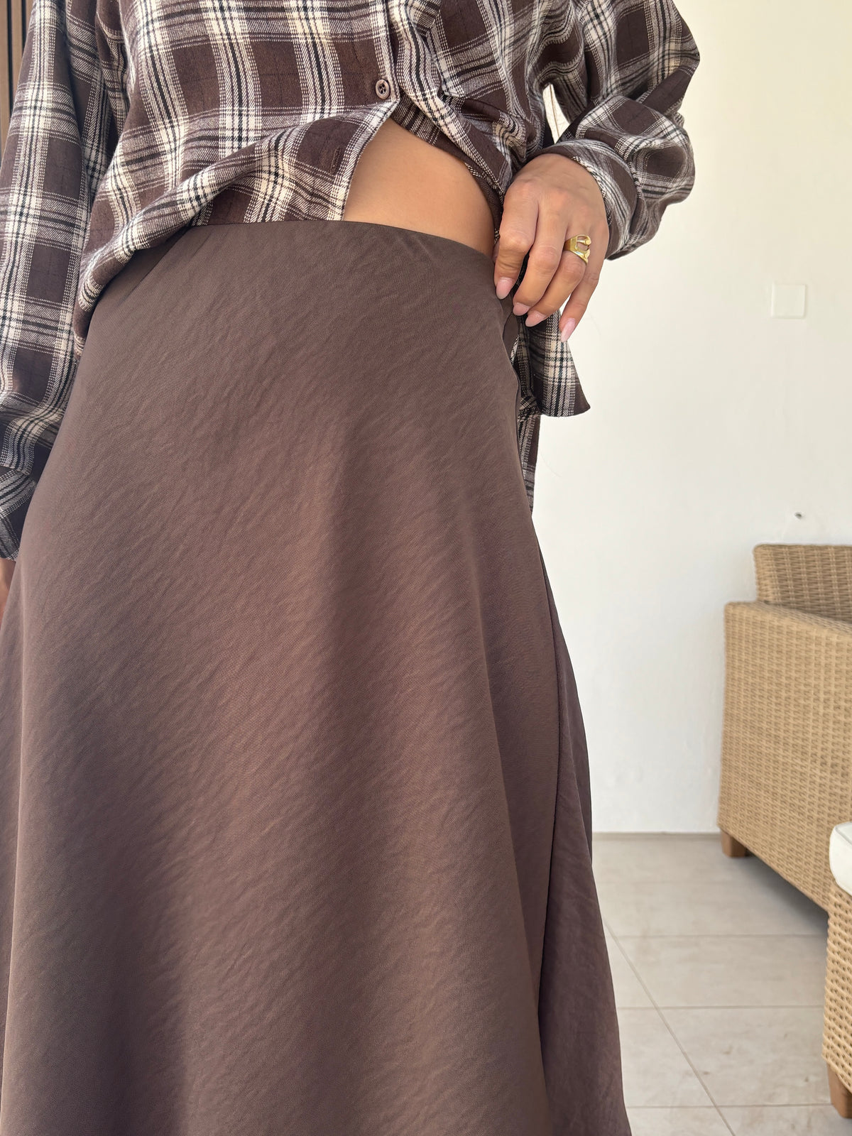 Falda Napolis marróns