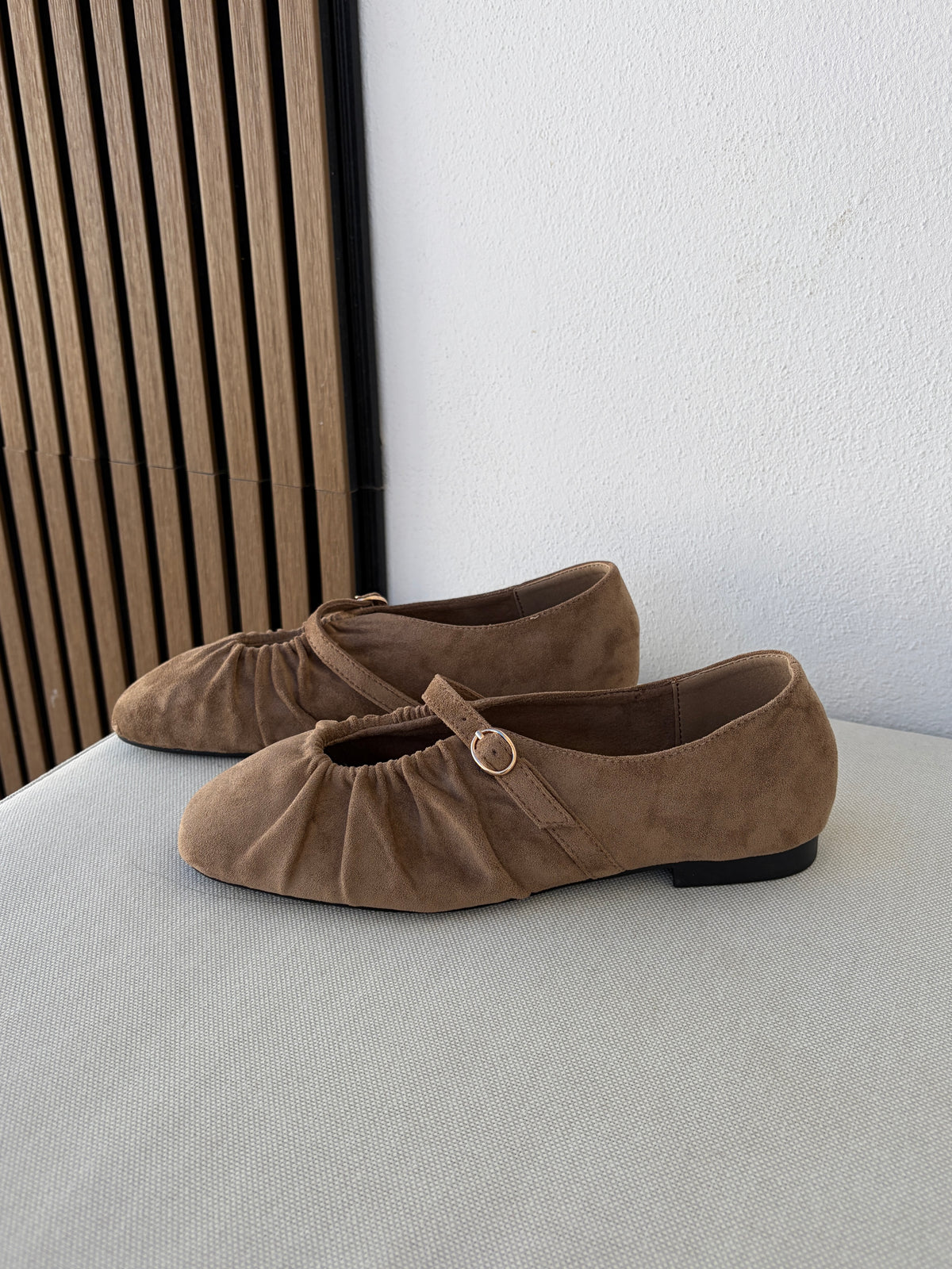 Bailarina frunce beige