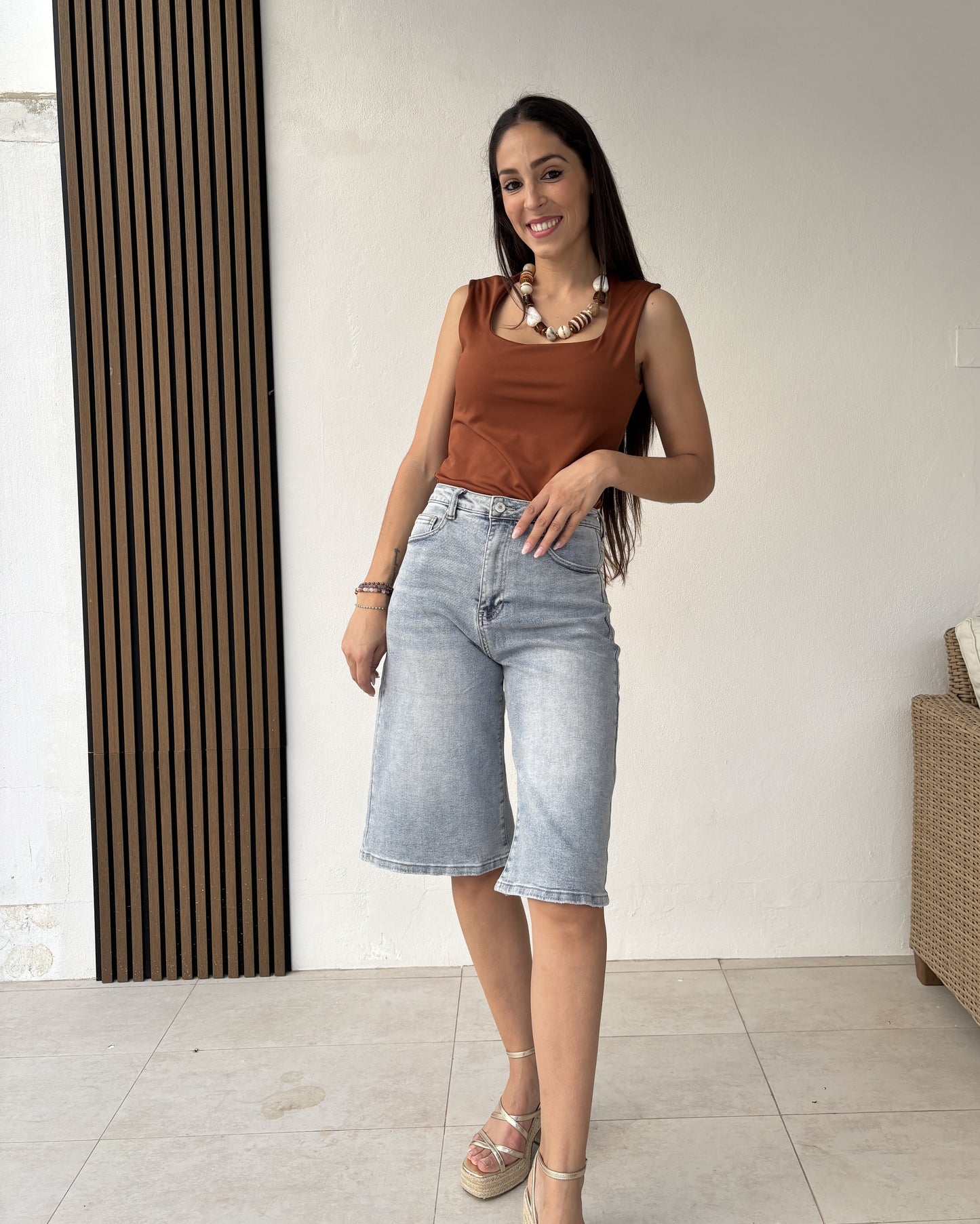 Blusa escote cuadrado caldera