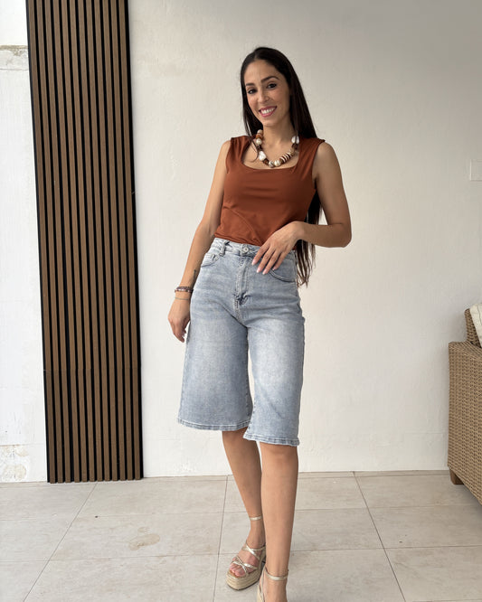 Blusa escote cuadrado caldera