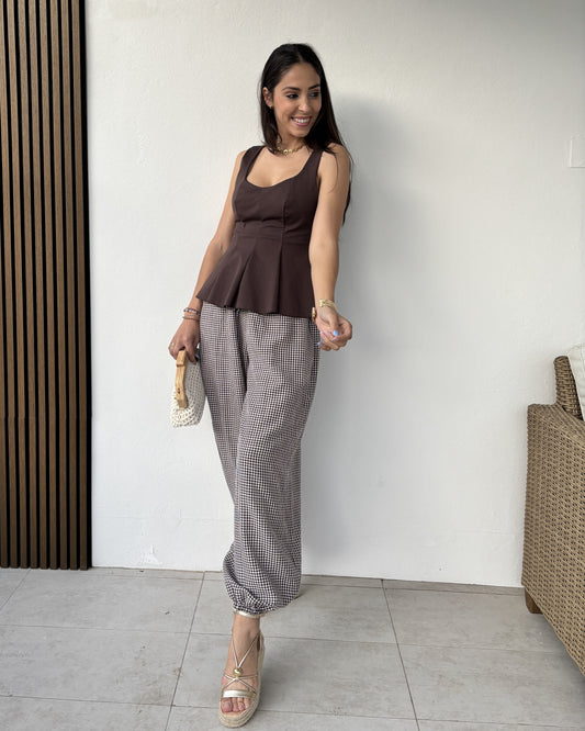 Blusa Volante René marrón