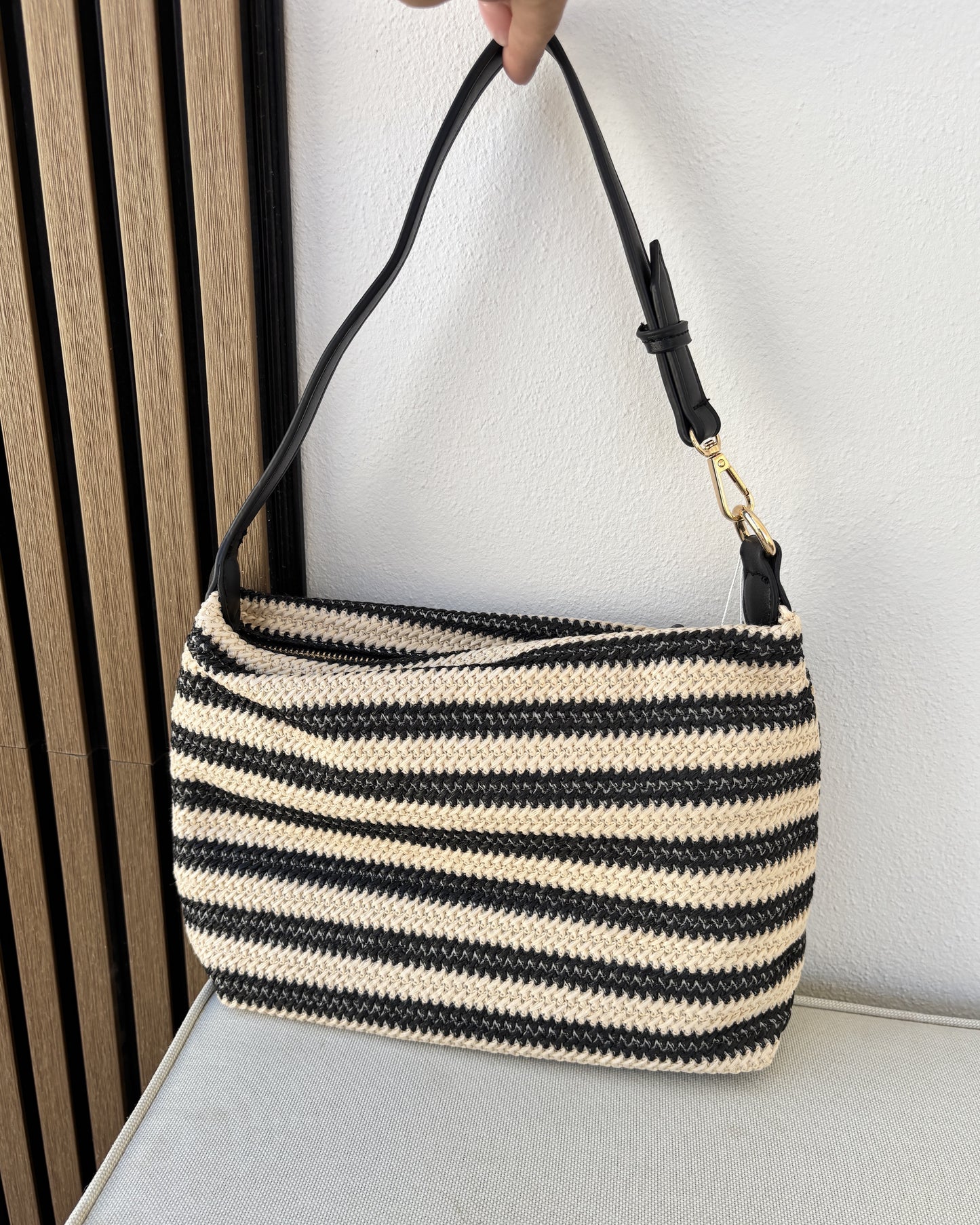 Bolso Clara negro y beige
