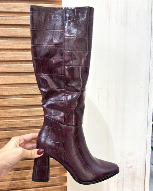 Bota cocodrilo Burdeos