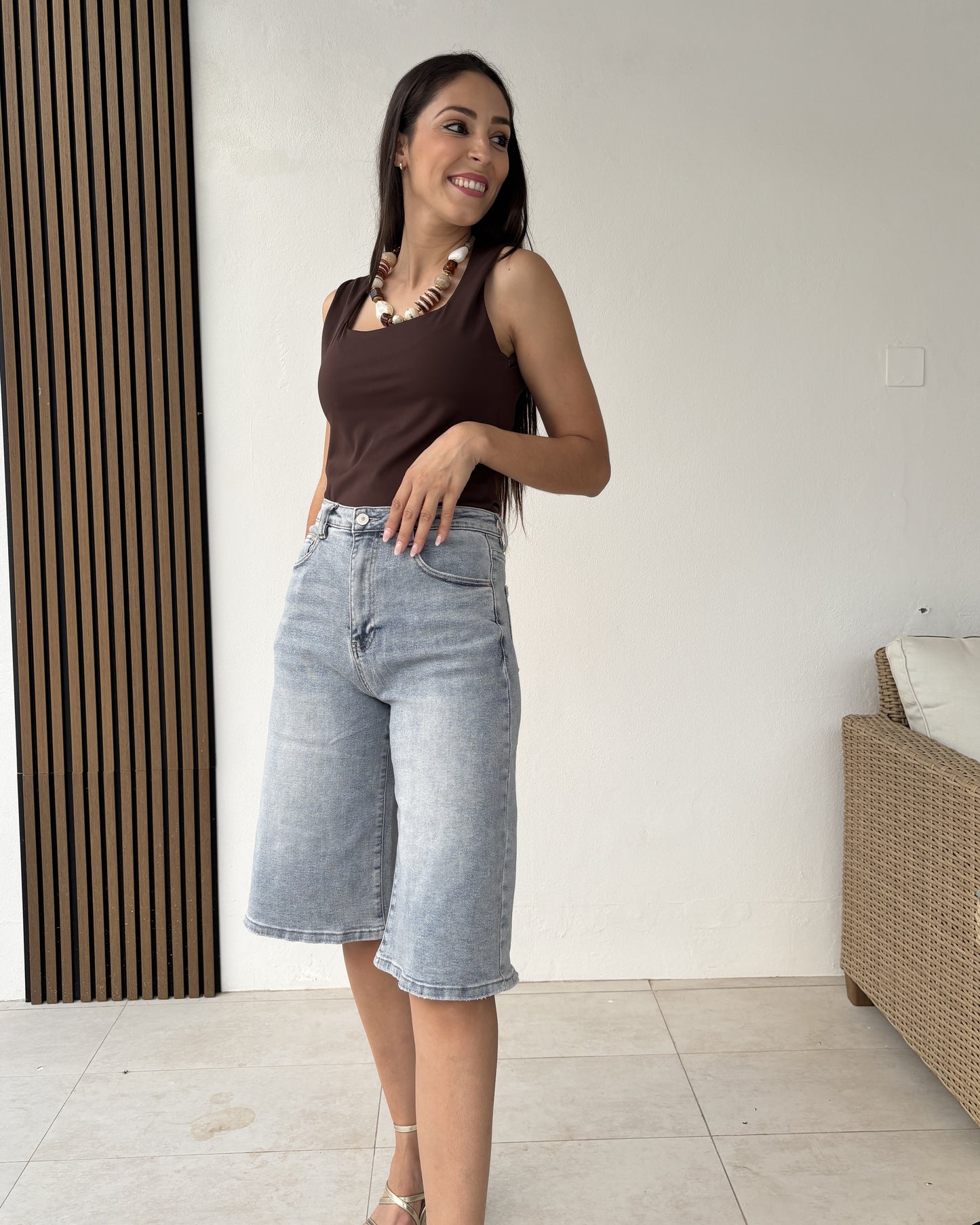 Pantalón-bermudas vaquero